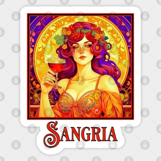 Art Nouveau Sangria Sticker by HolidayBug